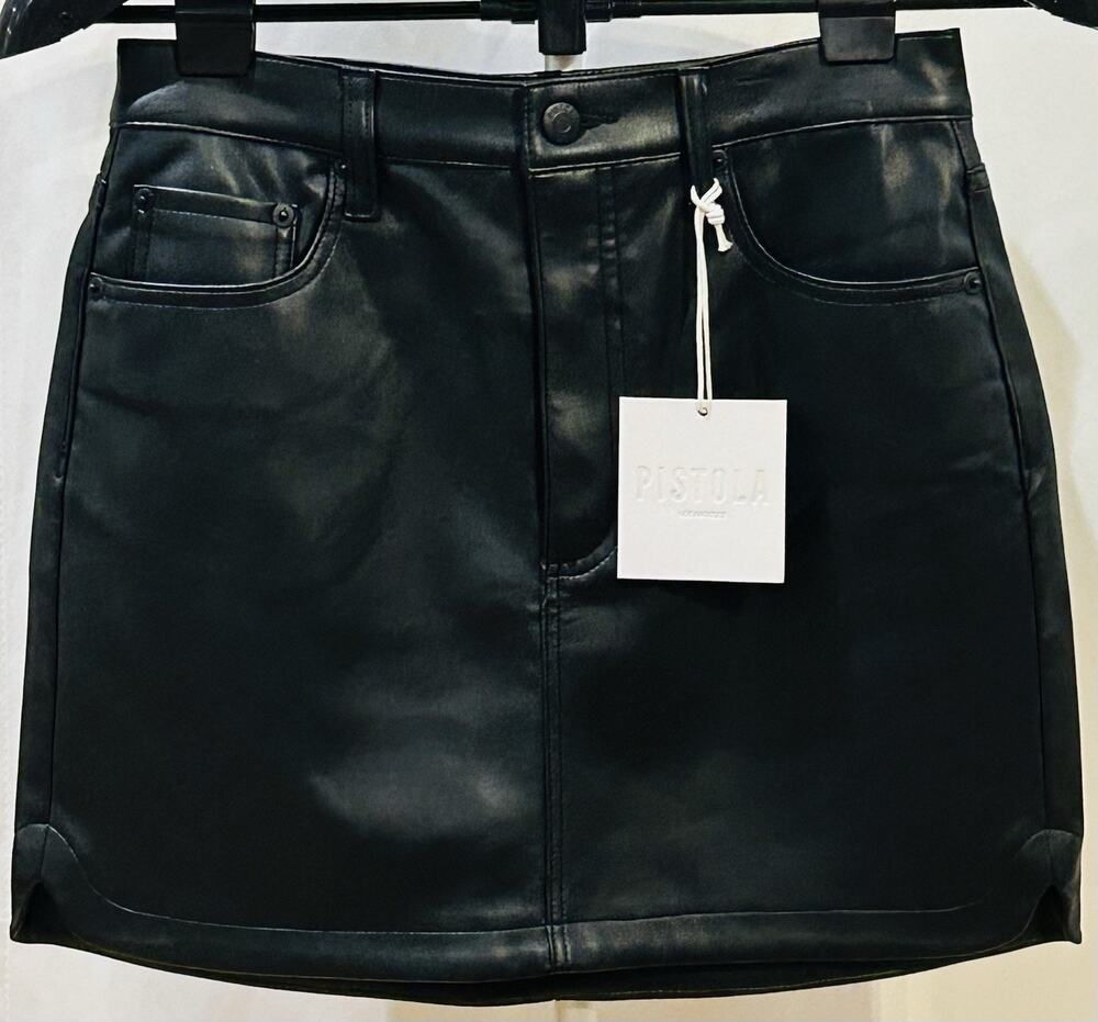 NWT Pistola Rumi Faux Leather Mini Skirt size 26